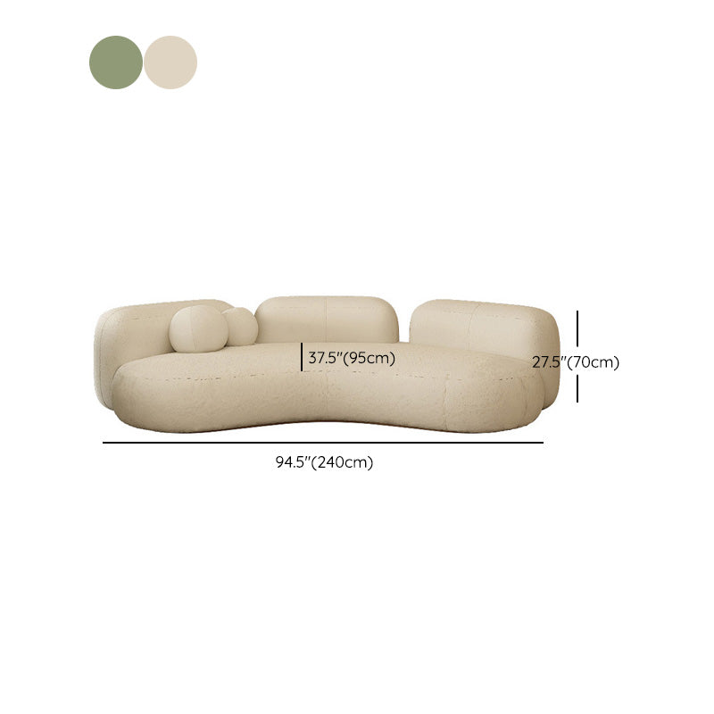 Eigentijdse strakke achterbank armloze gebogen loveseat voor woonkamer