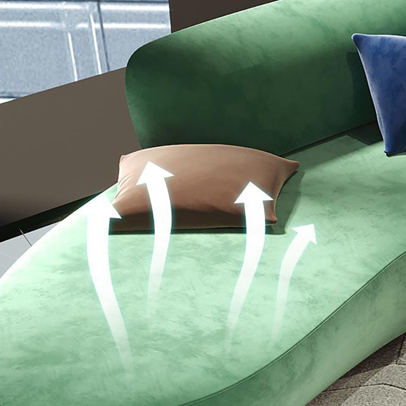 Sofá de color sólido moderno Loveseado curvado de espalda apretada para sala de estar