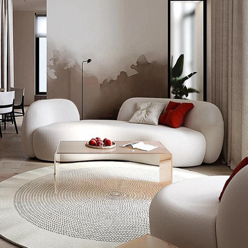 Contemporary Tight Back Sofa Solid Color Curved Loveseat for Living Room Clearhalo 'furn' 'furn_sofas' 'Furniture' 'Living Room Furniture' 'Sofa' 'sofas' 6461752