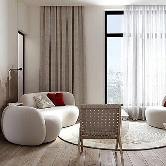 Contemporary Tight Back Sofa Solid Color Curved Loveseat for Living Room Clearhalo 'furn' 'furn_sofas' 'Furniture' 'Living Room Furniture' 'Sofa' 'sofas' 6461755