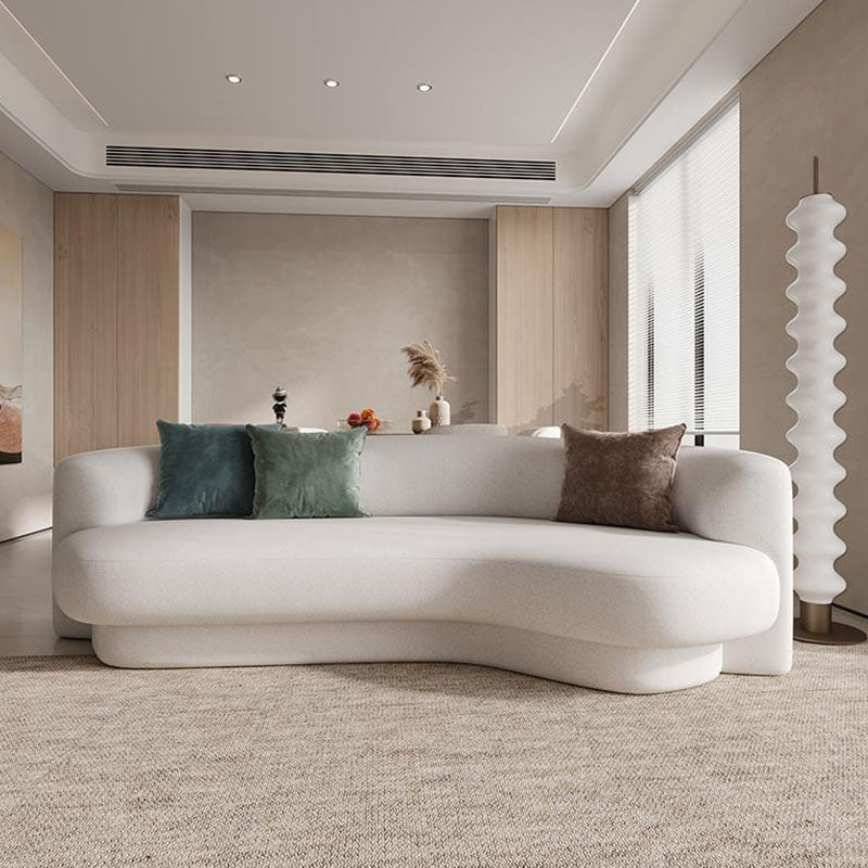 Contemporary Sofa Solid Color Curved Loveseat for Bonus Room Clearhalo 'furn' 'furn_sofas' 'Furniture' 'Living Room Furniture' 'Sofa' 'sofas' 6461764