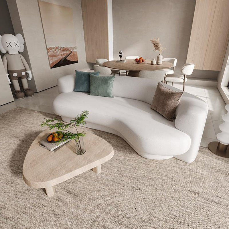 Contemporary Sofa Solid Color Curved Loveseat for Bonus Room Clearhalo 'furn' 'furn_sofas' 'Furniture' 'Living Room Furniture' 'Sofa' 'sofas' 6461767