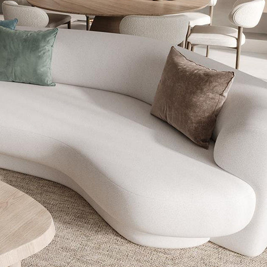 Contemporary Sofa Solid Color Curved Loveseat for Bonus Room Clearhalo 'furn' 'furn_sofas' 'Furniture' 'Living Room Furniture' 'Sofa' 'sofas' 6461769