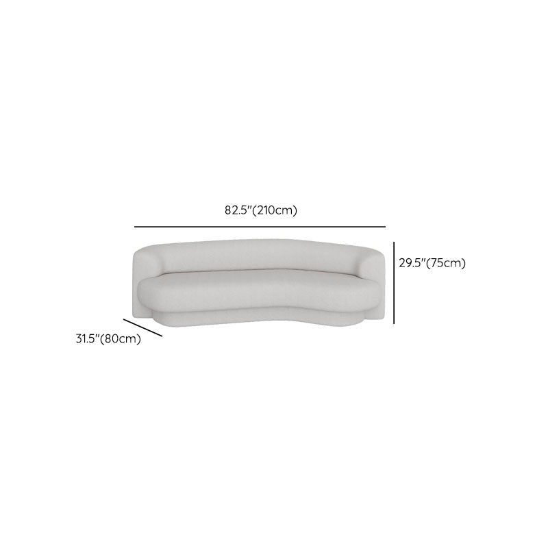 Contemporary Sofa Solid Color Curved Loveseat for Bonus Room Clearhalo 'furn' 'furn_sofas' 'Furniture' 'Living Room Furniture' 'Sofa' 'sofas' 6461774