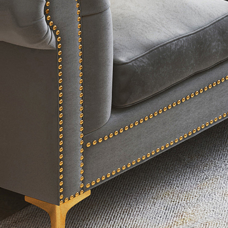 Modern Flared Arm Settee Stationary Solid Color Sofa for Living Room