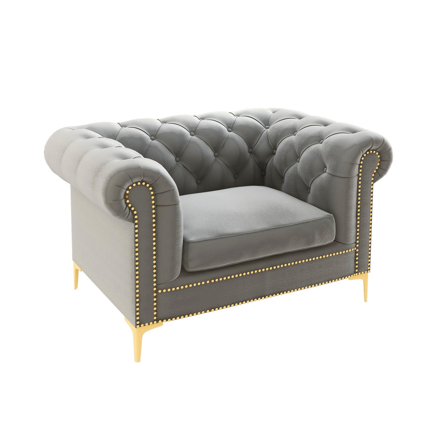 Modern Flared Arm Settee Stationary Solid Color Sofa for Living Room