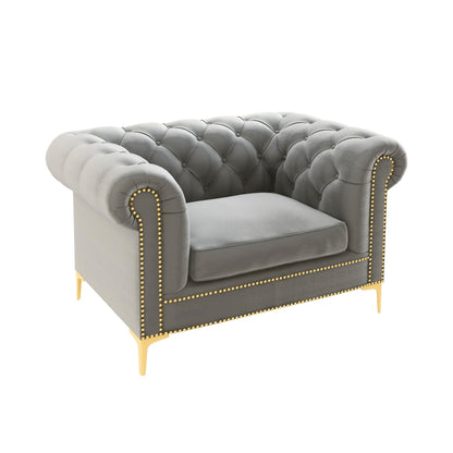 Modern Flared Arm Settee Stationary Solid Color Sofa for Living Room