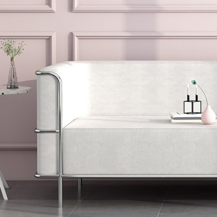 Tight Back Settee Stain Resistant Solid Color Sofa for Living Room