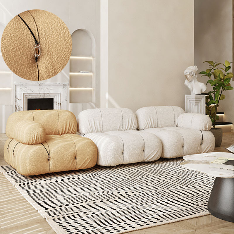 35.4" Wide Contemporary Seating Cushions Round Arm Sofa in Beige and Brown Clearhalo 'furn' 'furn_sofas' 'Furniture' 'Living Room Furniture' 'Sofa' 'sofas' 6461876