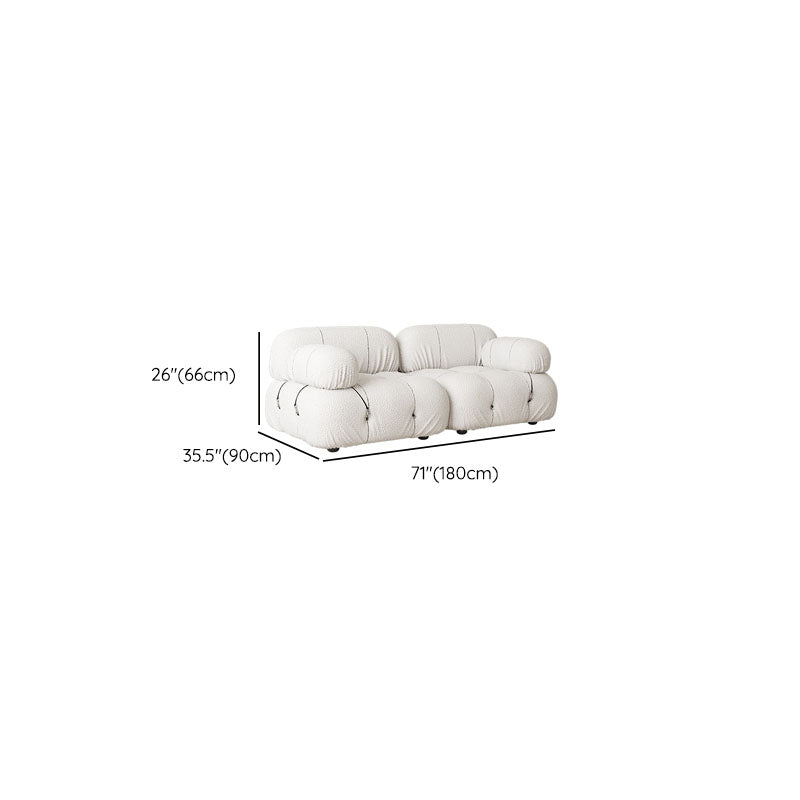35.4" Wide Contemporary Seating Cushions Round Arm Sofa in Beige and Brown Clearhalo 'furn' 'furn_sofas' 'Furniture' 'Living Room Furniture' 'Sofa' 'sofas' 6461885