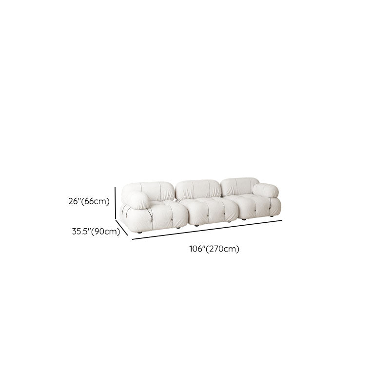 35.4" Wide Contemporary Seating Cushions Round Arm Sofa in Beige and Brown Clearhalo 'furn' 'furn_sofas' 'Furniture' 'Living Room Furniture' 'Sofa' 'sofas' 6461886