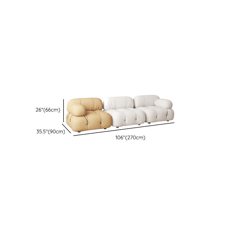 35.4" Wide Contemporary Seating Cushions Round Arm Sofa in Beige and Brown Clearhalo 'furn' 'furn_sofas' 'Furniture' 'Living Room Furniture' 'Sofa' 'sofas' 6461888