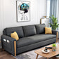 Cushion Back Sofa Futon Square Arms Convertible Sofa with Storage Dark Gray Clearhalo 'furn' 'furn_futons' 'Furniture' 'Futons & Daybeds' 'Futons' 'Living Room Furniture' 6461891