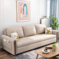 Cushion Back Sofa Futon Square Arms Convertible Sofa with Storage Beige Clearhalo 'furn' 'furn_futons' 'Furniture' 'Futons & Daybeds' 'Futons' 'Living Room Furniture' 6461893