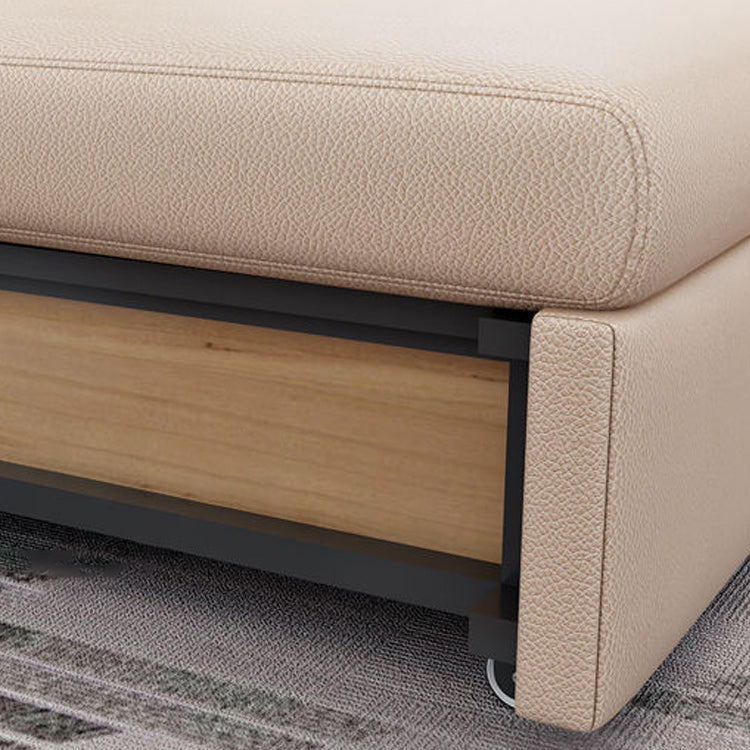 Cushion Back Sofa Futon Square Arms Convertible Sofa with Storage Clearhalo 'furn' 'furn_futons' 'Furniture' 'Futons & Daybeds' 'Futons' 'Living Room Furniture' 6461901