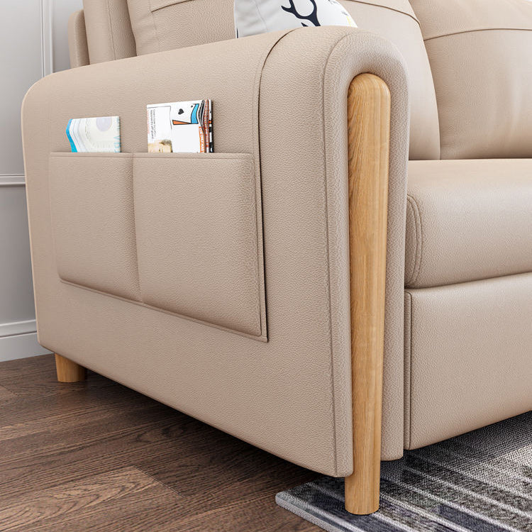 Cushion Back Sofa Futon Square Arms Convertible Sofa with Storage Clearhalo 'furn' 'furn_futons' 'Furniture' 'Futons & Daybeds' 'Futons' 'Living Room Furniture' 6461902