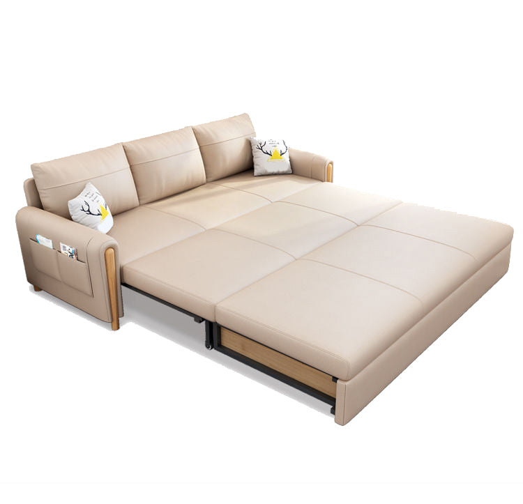 Cushion Back Sofa Futon Square Arms Convertible Sofa with Storage Clearhalo 'furn' 'furn_futons' 'Furniture' 'Futons & Daybeds' 'Futons' 'Living Room Furniture' 6461908