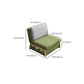 Cushions Armless Convertible Sofa Bed Cotton Blend Seating in Green and Gray