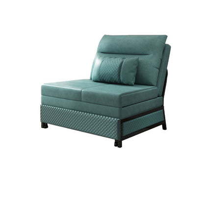 Kunstleder Cabrio -Sofa mit Kissen armlosen Sitzgelegenheiten in Azure