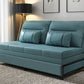Kunstleder Cabrio -Sofa mit Kissen armlosen Sitzgelegenheiten in Azure