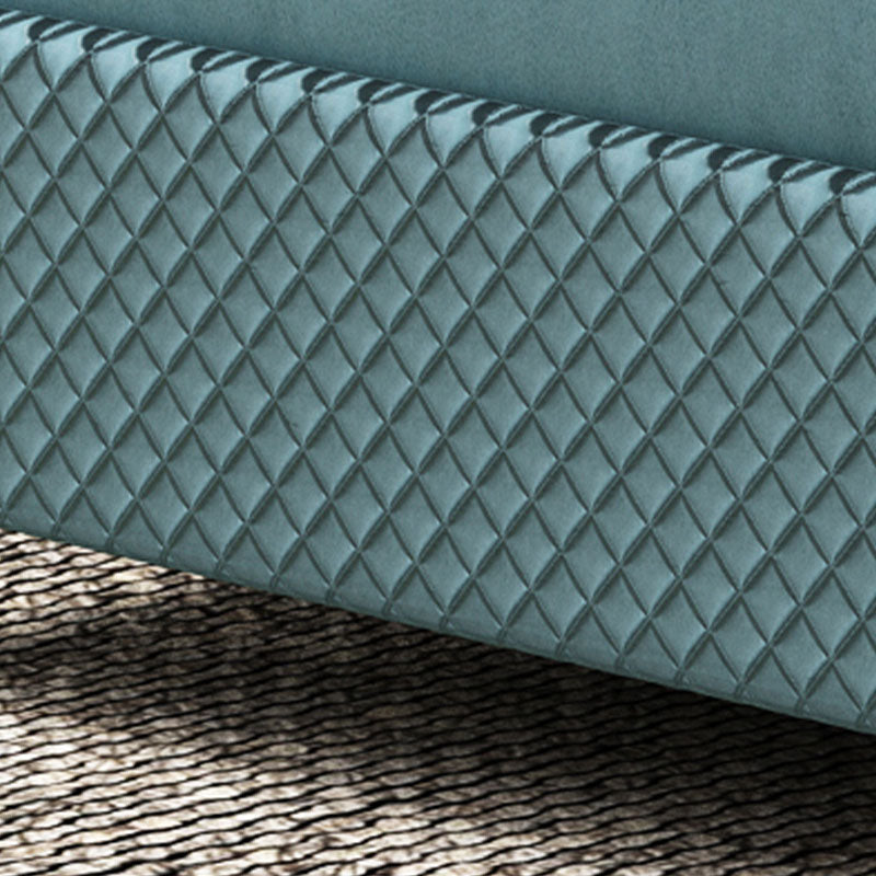 Kunstleder Cabrio -Sofa mit Kissen armlosen Sitzgelegenheiten in Azure