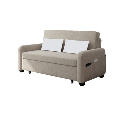 Square Arm Modern Sofa with Pillows Convertible Sofa Bed with Storage