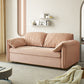 Modern Faux Leather Sofa Bed Pink Pillow Top Arm Sofa for Living Room