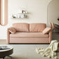 Modern Faux Leather Sofa Bed Pink Pillow Top Arm Sofa for Living Room
