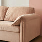Modern Faux Leather Sofa Bed Pink Pillow Top Arm Sofa for Living Room