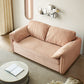 Modern Faux Leather Sofa Bed Pink Pillow Top Arm Sofa for Living Room