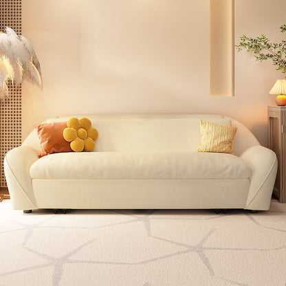 Divano convertibile moderno a sedere per braccio svasato con cuscini in beige