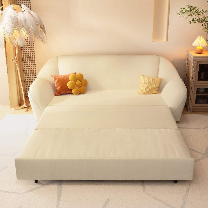 Modernes Cabrio -Sofa Bett ausgestattet Armsitze mit Kissen in Beige