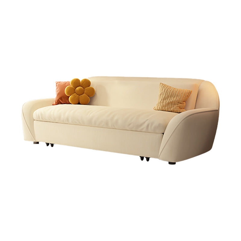 Divano convertibile moderno a sedere per braccio svasato con cuscini in beige