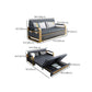 Modern Cushion Back Loveseat Foldable Sleeper Sofa with Storage