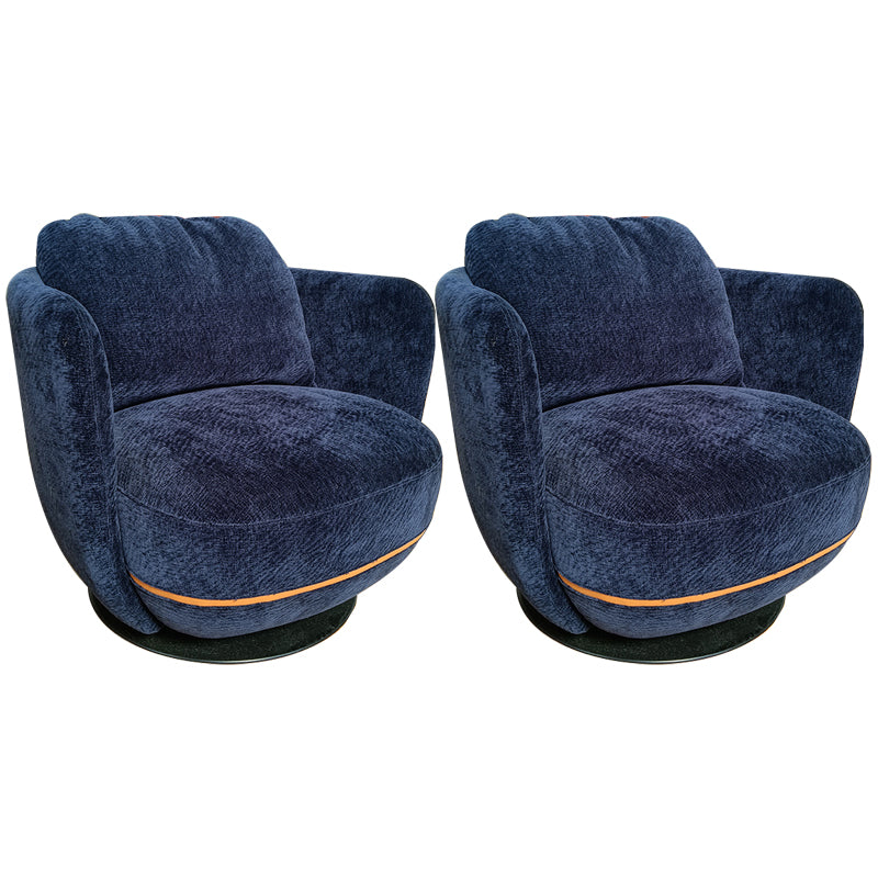 Solid Color Accent Armchair Swivel Living Room Accent Armchair Dark Blue Cotton and Linen 2 Piece Set Clearhalo 'Accent Chairs' 'accent_chairs' 'Chairs & Seating' 'furn' 'furn_accent_chairs' 'Furniture' 'Living Room Furniture' 6461999