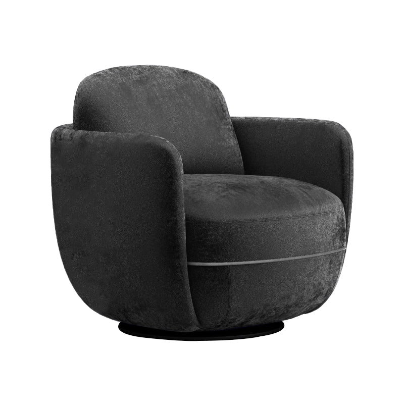 Solid Color Accent Armchair Swivel Living Room Accent Armchair Black Flannel 1 Piece Clearhalo 'Accent Chairs' 'accent_chairs' 'Chairs & Seating' 'furn' 'furn_accent_chairs' 'Furniture' 'Living Room Furniture' 6462001