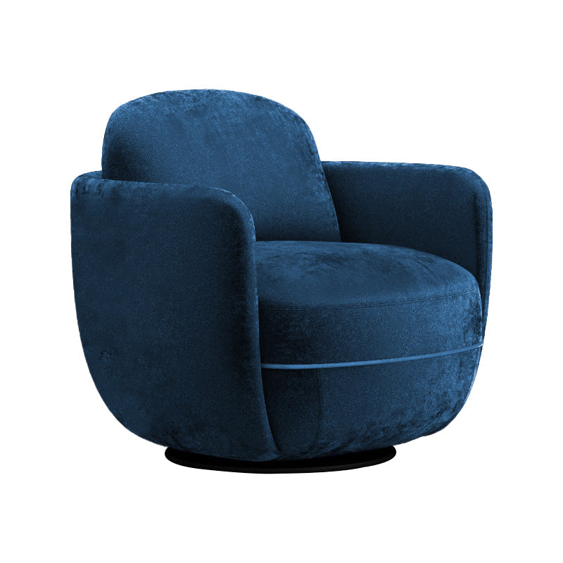 Solid Color Accent Armchair Swivel Living Room Accent Armchair Blue Flannel 1 Piece Clearhalo 'Accent Chairs' 'accent_chairs' 'Chairs & Seating' 'furn' 'furn_accent_chairs' 'Furniture' 'Living Room Furniture' 6462010