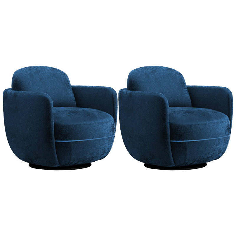 Solid Color Accent Armchair Swivel Living Room Accent Armchair Blue Flannel 2 Piece Set Clearhalo 'Accent Chairs' 'accent_chairs' 'Chairs & Seating' 'furn' 'furn_accent_chairs' 'Furniture' 'Living Room Furniture' 6462011