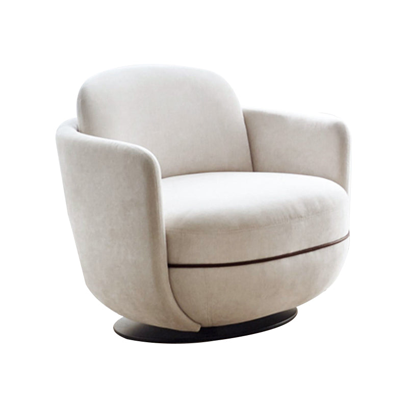 Solid Color Accent Armchair Swivel Living Room Accent Armchair Off-White Flannel 1 Piece Clearhalo 'Accent Chairs' 'accent_chairs' 'Chairs & Seating' 'furn' 'furn_accent_chairs' 'Furniture' 'Living Room Furniture' 6462013