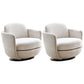 Solid Color Accent Armchair Swivel Living Room Accent Armchair Off-White Flannel 2 Piece Set Clearhalo 'Accent Chairs' 'accent_chairs' 'Chairs & Seating' 'furn' 'furn_accent_chairs' 'Furniture' 'Living Room Furniture' 6462015