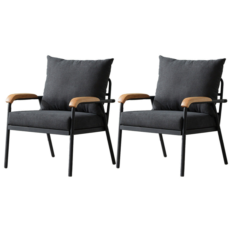 Solid Color Living Room Armchair Arms Included Accent Armchair Grey Cotton and Linen 2 Piece Set Clearhalo 'Accent Chairs' 'accent_chairs' 'Chairs & Seating' 'furn' 'furn_accent_chairs' 'Furniture' 'Living Room Furniture' 6462024