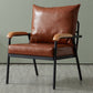 Solid Color Living Room Armchair Arms Included Accent Armchair Brown Faux Leather 1 Piece Clearhalo 'Accent Chairs' 'accent_chairs' 'Chairs & Seating' 'furn' 'furn_accent_chairs' 'Furniture' 'Living Room Furniture' 6462030