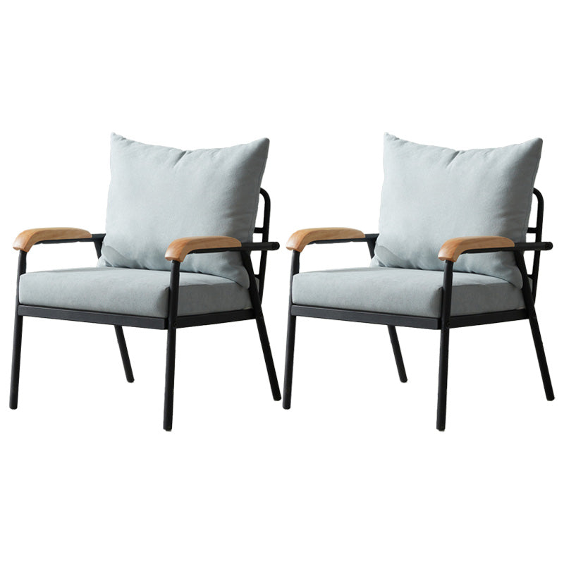 Solid Color Living Room Armchair Arms Included Accent Armchair Light Blue Cotton and Linen 2 Piece Set Clearhalo 'Accent Chairs' 'accent_chairs' 'Chairs & Seating' 'furn' 'furn_accent_chairs' 'Furniture' 'Living Room Furniture' 6462038