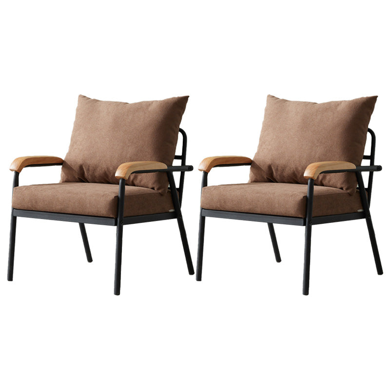 Solid Color Living Room Armchair Arms Included Accent Armchair Coffee Cotton and Linen 2 Piece Set Clearhalo 'Accent Chairs' 'accent_chairs' 'Chairs & Seating' 'furn' 'furn_accent_chairs' 'Furniture' 'Living Room Furniture' 6462040