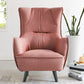 Mid-century Linen Blend Accent Armchair Arms Included Arm Chair Pink Cotton and Linen 1 Piece Clearhalo 'Accent Chairs' 'accent_chairs' 'Chairs & Seating' 'furn' 'furn_accent_chairs' 'Furniture' 'Living Room Furniture' 6462047