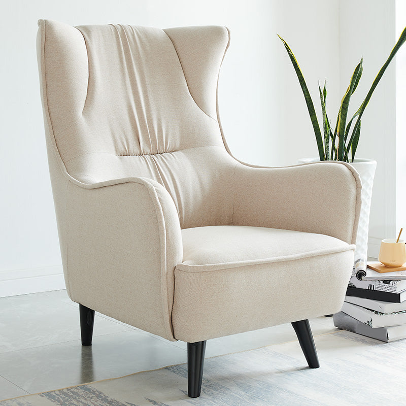 Mid-century Linen Blend Accent Armchair Arms Included Arm Chair Clearhalo 'Accent Chairs' 'accent_chairs' 'Chairs & Seating' 'furn' 'furn_accent_chairs' 'Furniture' 'Living Room Furniture' 6462048
