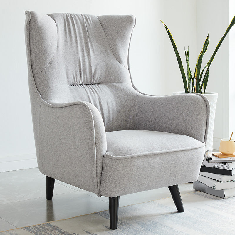 Mid-century Linen Blend Accent Armchair Arms Included Arm Chair Clearhalo 'Accent Chairs' 'accent_chairs' 'Chairs & Seating' 'furn' 'furn_accent_chairs' 'Furniture' 'Living Room Furniture' 6462049