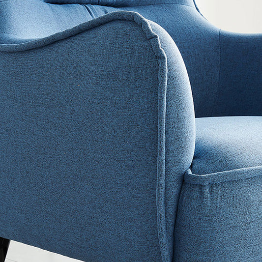 Mid-century Linen Blend Accent Armchair Arms Included Arm Chair Clearhalo 'Accent Chairs' 'accent_chairs' 'Chairs & Seating' 'furn' 'furn_accent_chairs' 'Furniture' 'Living Room Furniture' 6462053