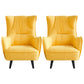 Mid-century Linen Blend Accent Armchair Arms Included Arm Chair Yellow Cotton and Linen 2 Piece Set Clearhalo 'Accent Chairs' 'accent_chairs' 'Chairs & Seating' 'furn' 'furn_accent_chairs' 'Furniture' 'Living Room Furniture' 6462054