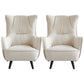 Mid-century Linen Blend Accent Armchair Arms Included Arm Chair Off-White Cotton and Linen 2 Piece Set Clearhalo 'Accent Chairs' 'accent_chairs' 'Chairs & Seating' 'furn' 'furn_accent_chairs' 'Furniture' 'Living Room Furniture' 6462063